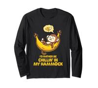 Je préfèrerais me détendre dans Mon hamac Cute Monkey Camp Kawaii Manche Longue