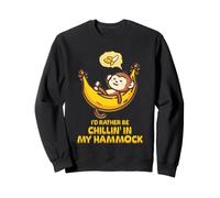 Je préfèrerais me détendre dans Mon hamac Cute Monkey Camp Kawaii Sweatshirt