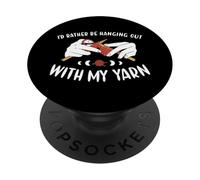 Je préfèrerais Passer du Temps avec ma Laine à Tricoter PopSockets PopGrip Adhésif