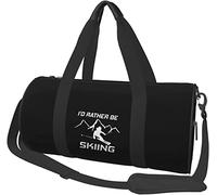 Je préfèrerais Skier Ski Skis Neige Voyage Bagages Duffel Bag Sports Rolling Pliable Duffel Bag, Noir