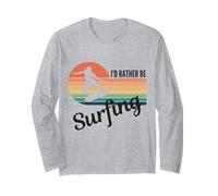Je préfèrerais Surfer sur Vintage Sunset : Soleil, mer et Surf Manche Longue