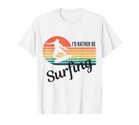 Je préfèrerais Surfer sur Vintage Sunset : Soleil, mer et Surf T-Shirt