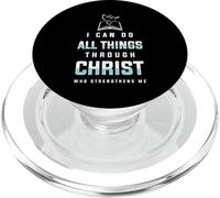 Je Puis Tout par Le Christ Verset Biblique Foi Shirt PopSockets PopGrip pour MagSafe