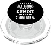Je Puis Tout par Le Christ Verset Biblique Foi Shirt PopSockets PopGrip pour MagSafe