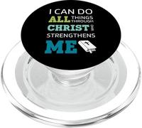Je Puis Tout par Le Christ Verset Biblique Foi Shirt PopSockets PopGrip pour MagSafe