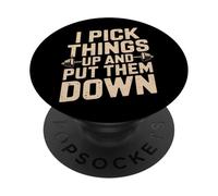 Je ramasse des objets et je les pose Funny Back Gym Funny PopSockets PopGrip Adhésif