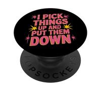 Je ramasse des objets et je les pose Funny Back Gym Funny PopSockets PopGrip Adhésif
