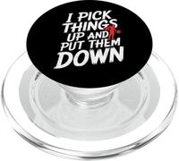 Je ramasse des Objets et Je Les Pose Funny Back Gym Funny PopSockets PopGrip pour MagSafe