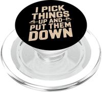 Je ramasse des objets et je les pose Funny Back Gym Funny PopSockets PopGrip pour MagSafe