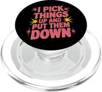 Je ramasse des objets et je les pose Funny Back Gym Funny PopSockets PopGrip pour MagSafe