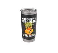 Je refuse de devenir une pépite ! Poulet kawaii armé hilarant Gobelet isotherme en acier inoxydable double paroi