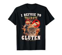 Je refuse de tolérer le gluten, un mème amusant pour chats T-Shirt