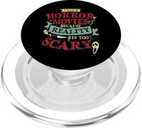 Je Regarde des Films d'horreur Parce Que la réalité est trop effrayante Halloween PopSockets PopGrip pour MagSafe