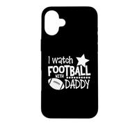 Je Regarde Le Football avec Papa Funny Sport American Coque pour iPhone 16 Plus
