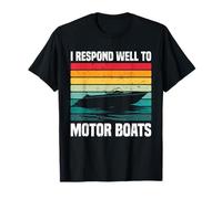 Je réponds Bien à Motor Boats Retro Motor Boat Captain T-Shirt