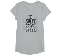 Je résous des problèmes Que Vous ne Savez même Pas épeler - Math Humor T-Shirt, Fille, Gris Chiné, M