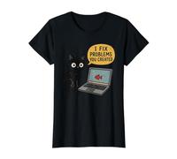 Je résous Les problèmes Que Vous Avez créés | Funny Cat Tech IT T-Shirt Graphique avec Valeur