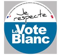 Je Respecte Le Vote Blanc - 20cm - Sticker/Autocollant