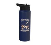 Je Reste Debout Tard Pour De Meilleures Vues Stainless Steel Insulated Water Bottle