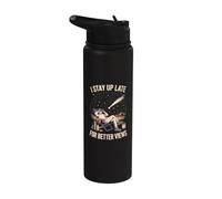 Je Reste Debout Tard Pour De Meilleures Vues Stainless Steel Insulated Water Bottle
