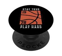 Je Reste fidèle et Travaille Dur pour Que Mon équipe de Basket-Ball puisse Gagner Le Match PopSockets PopGrip Adhésif