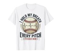 Je retiens Mon Souffle à Chaque Lancer, Maman, Baseball T-Shirt Graphique avec Valeur