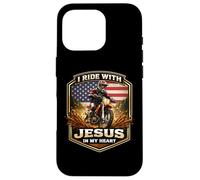 Je Roule avec Jésus dans Mon cœur American Dirt Bike Rider USA Coque pour iPhone 16 Pro