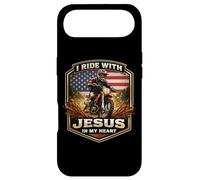 Je Roule avec Jésus dans Mon cœur American Dirt Bike Rider USA Coque pour iPhone Air