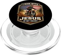 Je Roule avec Jésus dans Mon cœur American Dirt Bike Rider USA PopSockets PopGrip pour MagSafe