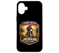 Je Roule avec Jésus dans Mon cœur Dirt Bike Rider Motocross MX Coque pour iPhone 16 Plus