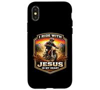 Je Roule avec Jésus dans Mon cœur Dirt Bike Rider Motocross MX Coque pour iPhone X/XS
