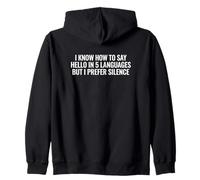 Je Sais Comment dire Bonjour en 5 Langues Personne introvertie Sweat à Capuche
