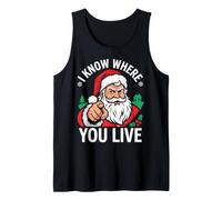 Je Sais où tu vis Santa Funny Christmas Débardeur