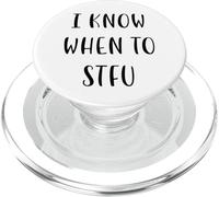 Je Sais Quand Aller à STFU Funny Idea White Lie Party PopSockets PopGrip pour MagSafe