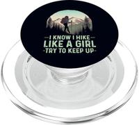 Je Sais Que Je Fais de la randonnée comme Une Fille, essaie de Suivre Une randonnée rétro Amusante PopSockets PopGrip pour MagSafe
