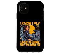 Je sais que je vole comme une fille, essaie de suivre le rythme des femmes Coque pour iPhone 11