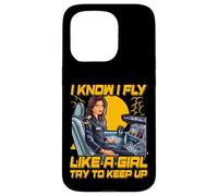Je sais que je vole comme une fille, essaie de suivre le rythme des femmes Coque pour iPhone 15 Pro