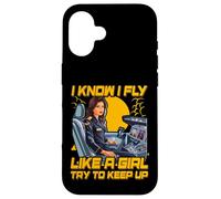 Je sais que je vole comme une fille, essaie de suivre le rythme des femmes Coque pour iPhone 16
