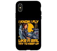 Je sais que je vole comme une fille, essaie de suivre le rythme des femmes Coque pour iPhone X/XS