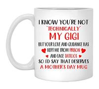 Je Sais Que Tu N'Es Pas Techniquement Ma Gigi Mug Humour Tasse Céramique Tasse À Café Pour L'École Cuisine Lait Cappuccino 330Ml