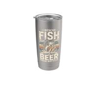 Je sauve le poisson de l'eau et la bière des bouteilles Gobelet isotherme en acier inoxydable double paroi
