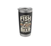 Je sauve le poisson de l'eau et la bière des bouteilles Gobelet isotherme en acier inoxydable double paroi