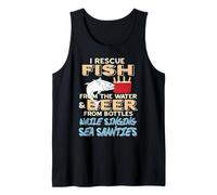 Je Sauve Les Poissons et la bière en Chantant Débardeur