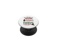 Je Serai à la Maison pour Noël en thérapie d'ici Le Nouvel an PopSockets PopGrip Adhésif