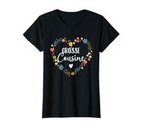 Je serai grande cousine 2025 couronne de fleurs fille cousine T-Shirt