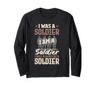 Je Serai Toujours Un Soldat Vintage Men Veteran Manche Longue