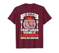 Je Serai Végétarien Quand Le Saucisson Sera Un Légume T-Shirt, Homme, Marron, XL