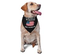 Je Serais plutôt Un Américain qu'un démocrate Spring Dog Bandanas Boy Bulk Puppy Foulard Réglable Doux Triangle Bavoirs Accessoires pour Petits Moyens Grands Chiens Chats Blanc