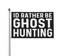 Je serais plutôt un drapeau de chasse aux fantômes pour les gars de la chambre, bannière extérieure drôle double face pour la plage 3x5 pieds, je serais plutôt une tapisserie de chasse aux fantômes po