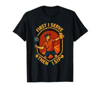 Je sers d'abord, Puis Je sirote Un Court de Padel T-Shirt